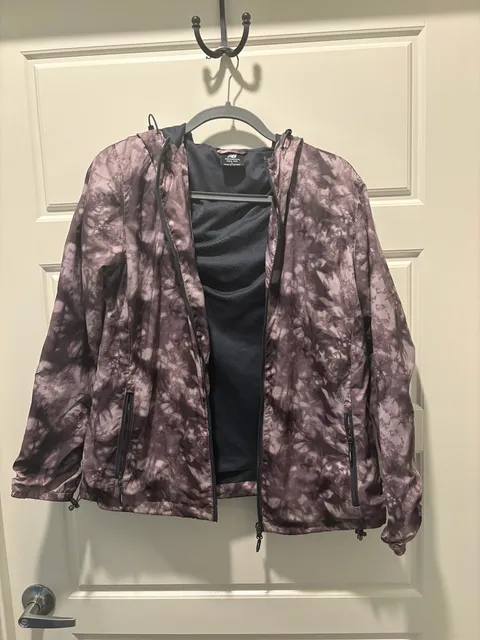 New Balance Zip Jacket Size L Purple Tie Dye Windbreaker