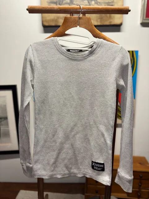 Xtreme Heat Waffle Thermal Shirt Size S Gray Base Layer