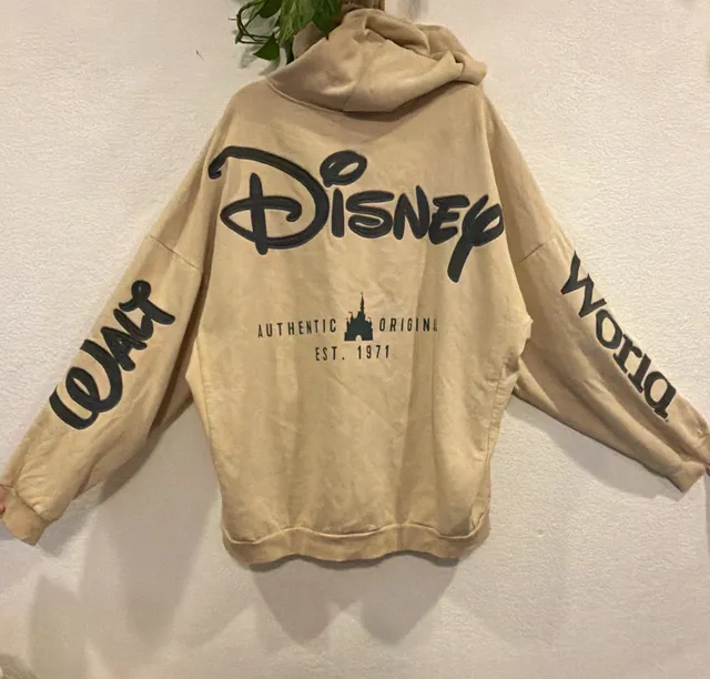 Disney Walt Disney World Zip Up Hoodie XL Tan