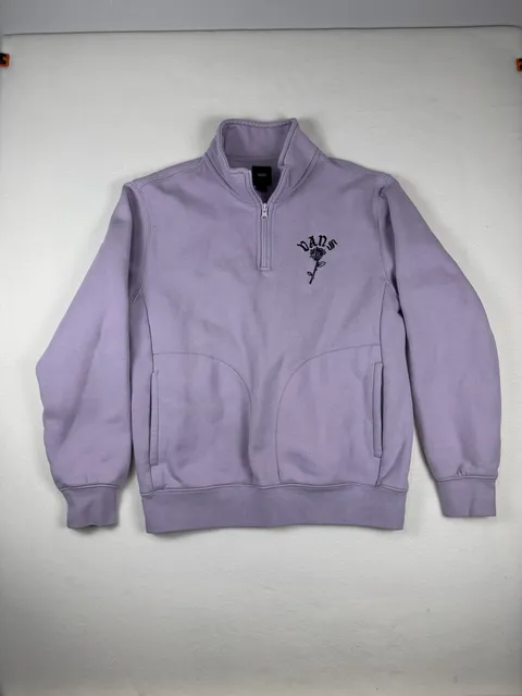 Vans Pocket Quarter Zip Sweater Size Small Lavender Frost Rose