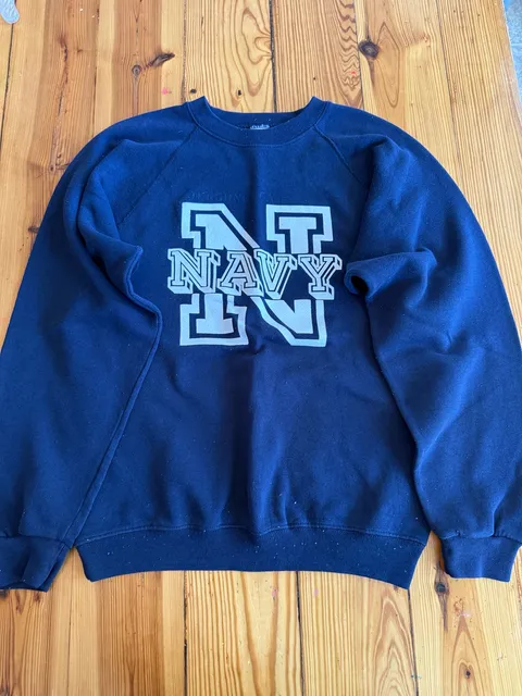 Soffe Sweats NAVY Crewneck Sweatshirt Size M Blue USA Vintage