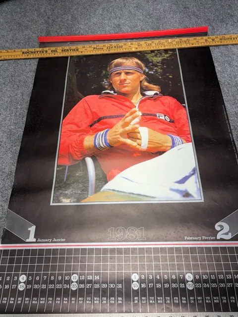 Fila Vintage Bjorn Borg 1981 Tennis Wall Calendar Poster-6 different images RARE