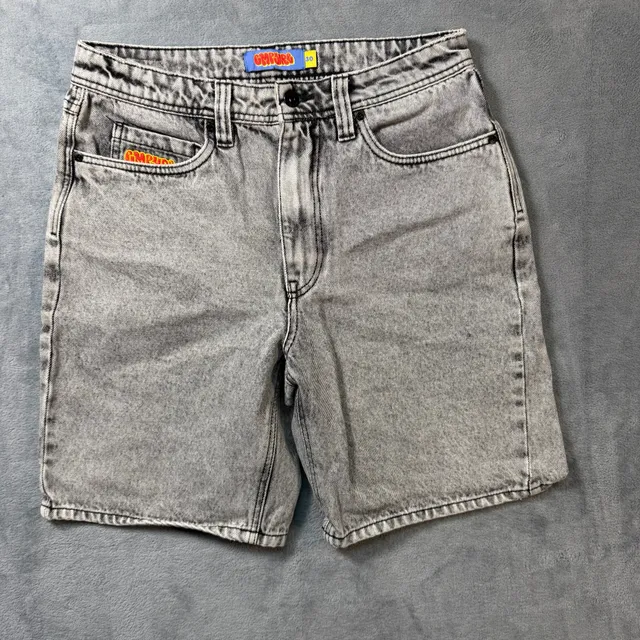 Empyre Loose Fit Baggy Denim Skate Shorts Grey Acid Wash Mens Size 30 Jorts
