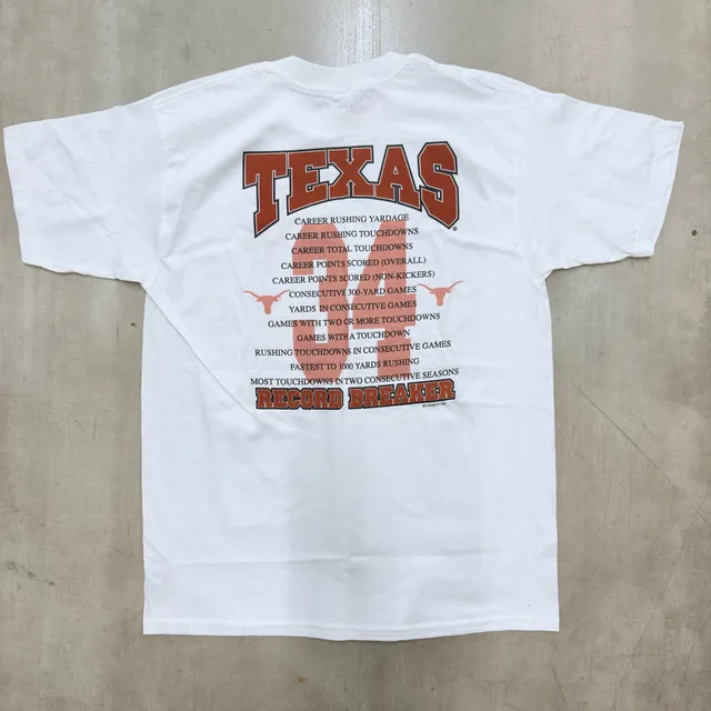 Gildan Texas Longhorns 34 Record Breaker T-Shirt Size L White Cotton