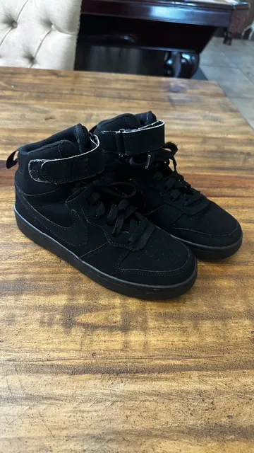 Nike Ebernon Mid Size 4Y Triple Black Sneakers