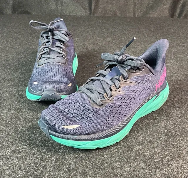 Hoka One One Clifton 8 Running Shoes Blue Green