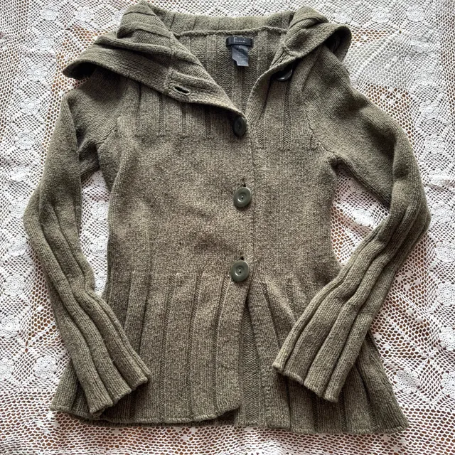 Frenchi Hooded Cardigan Sweater Green