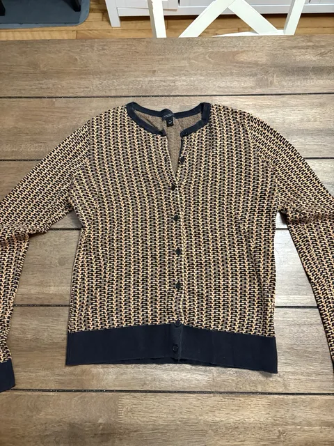 Ann Taylor Factory Cardigan Size M Patterned Knit Sweater