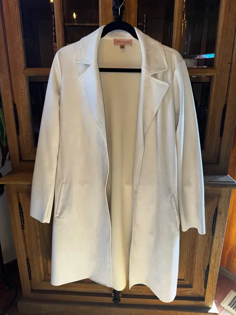 Philosophy Republic Clothing Trench Coat Size S Cream Open Front Long