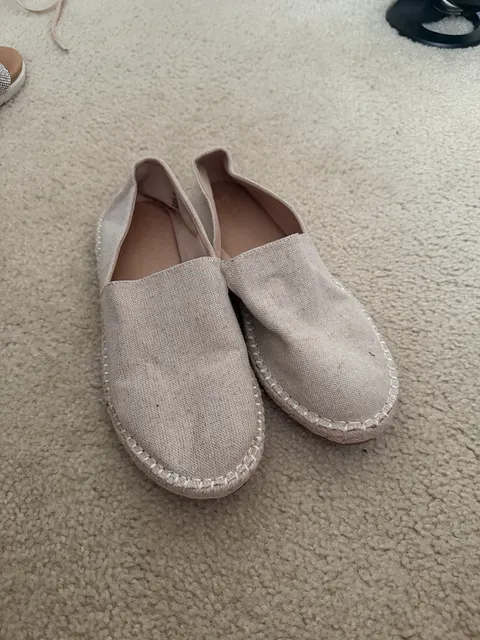 Old Navy Canvas Espadrille Flats Size 10 Natural Linen