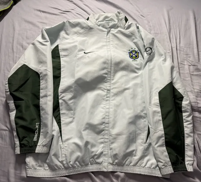 Nike Brazil Track Jacket White Green CBF Soccer