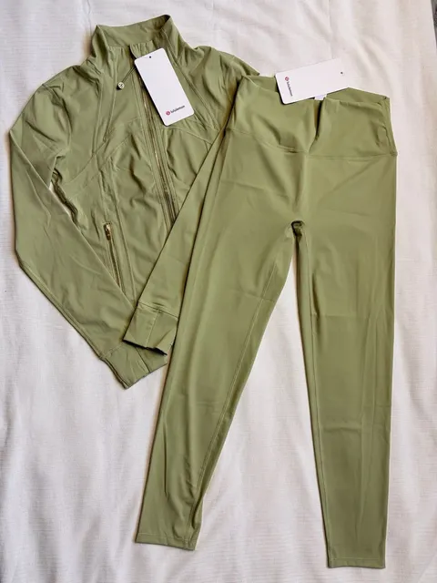 Lululemon Define Jacket & Legging Set Size M Green New With Tags