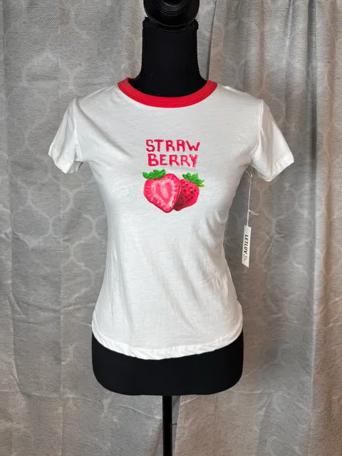 Letluv For Anthropologie Strawberry T-Shirt Size XXS