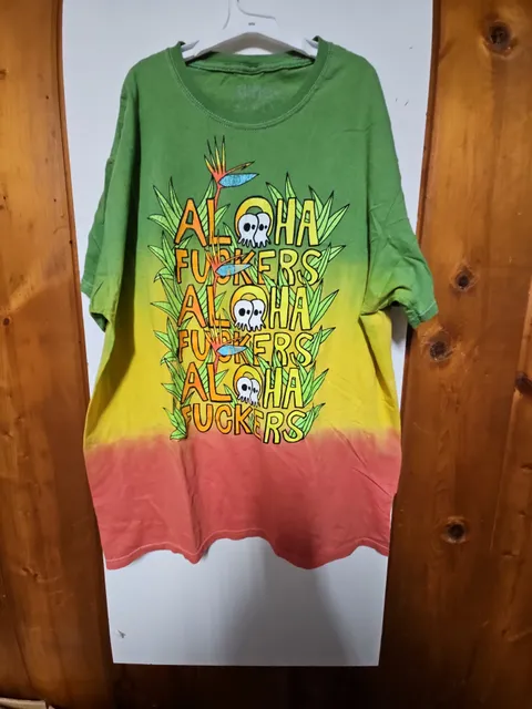 (574) Pepper Aloha Fuckers T-Shirt Size L Green