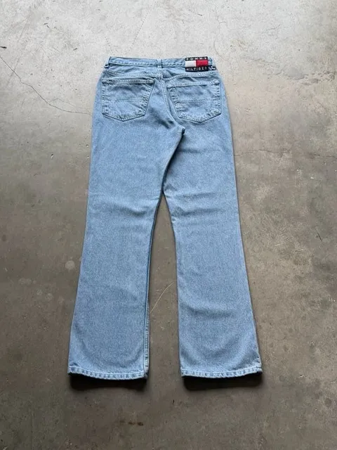 Vintage 90s Tommy Hilfiger Bootcut Light Wash Denim Jeans Waist Size 29