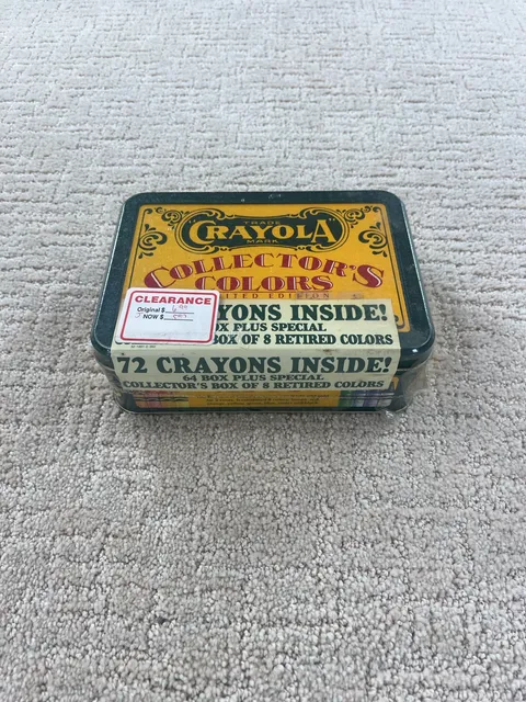 1991 Crayola Collector's Colors Limited Edition 72 Crayons Tin New