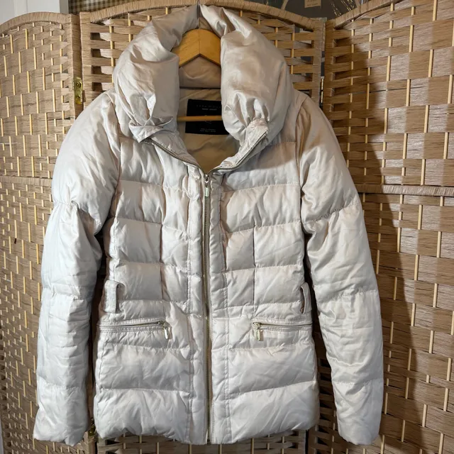 Zara Woman Down Jacket Size S Champagne Puffer Coat