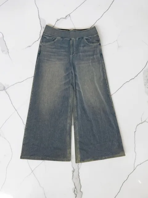 HalaraFlex High Waisted Pockets Baggy Wide Leg Washed Casual Jeans