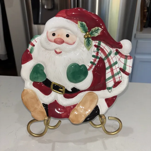 Fitz And Floyd Essentials Santa Figural Appetizer Plate Wall Plate