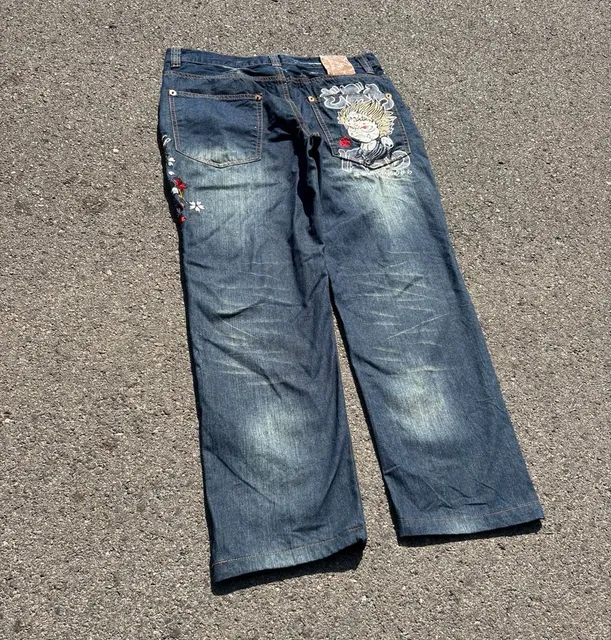 Oniarai Japanese denim embroidered jeans