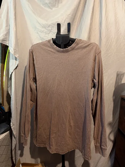Public Supply NYC Long Sleeve T-Shirt Size L Brown Relaxed