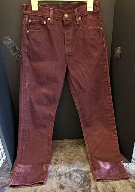 Levi's 501 Men's Purple Denim Jeans Straight Fit Button Fly 30x32