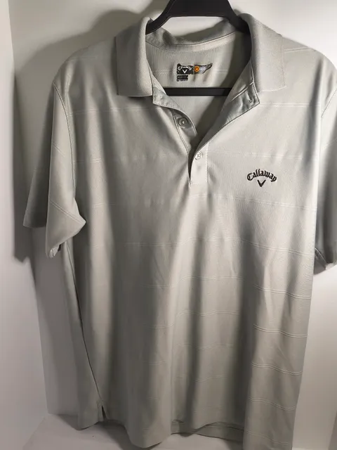 Callaway Golf Polo Shirt Size M Gray Striped