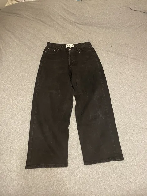 Wray Black Wide Leg Denim Jeans Size 12
Grunge 