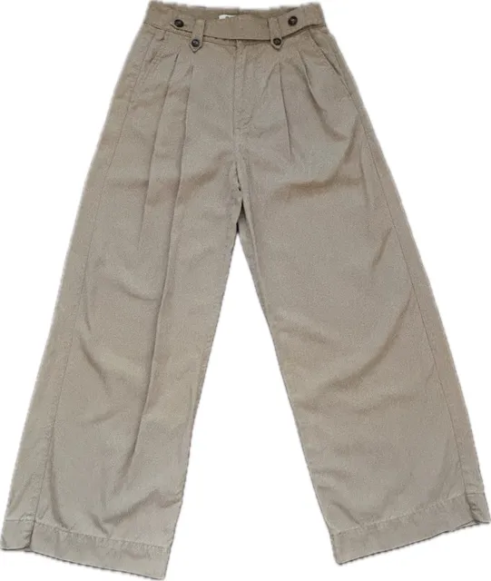 Madewell Harlow Wide Leg Pleated Trouser Crossover Waist Size 0 Tan