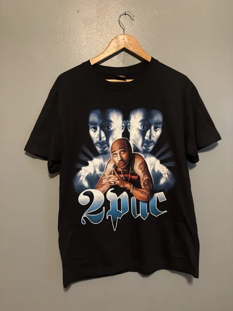 Rock Yeah Tupac Graphic T-Shirt Black
