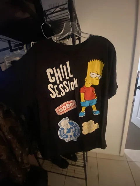 The Simpsons Bart Simpson T-Shirt Size XL Black Graphic Print