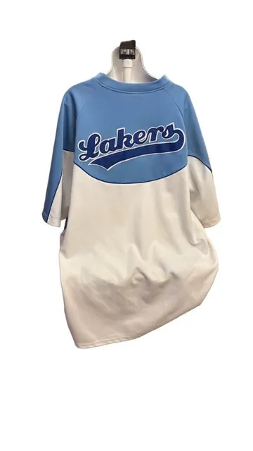 Majestic Hardwood Classics Los Angeles Lakers 1/4 Zip Jersey Blue White size 3xl