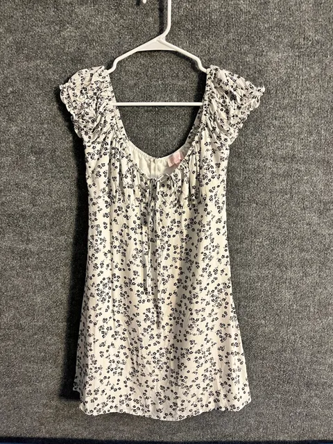 Pink Lily Roadside Daisies Dress Size S White Black Floral Mini 003-168