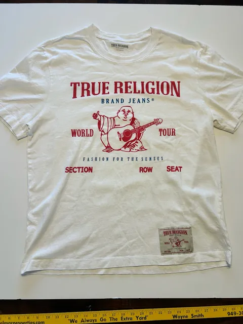 True Religion World Tour T-Shirt XL White Graphic Tee