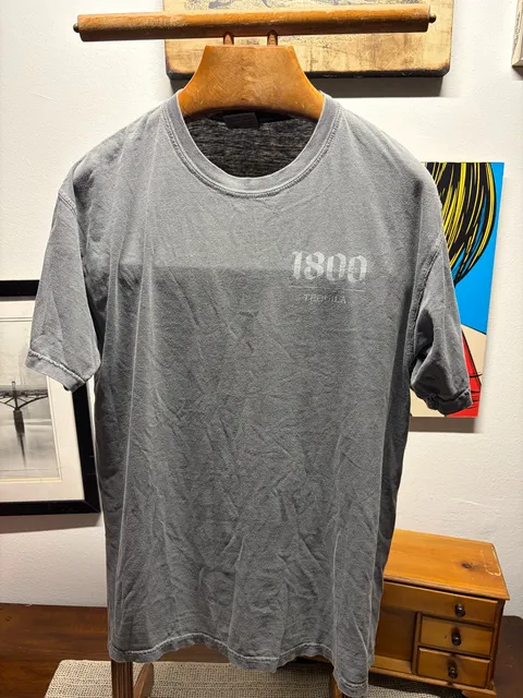 Comfort Colors 1800 Tequila Graphic T-Shirt Size L Gray