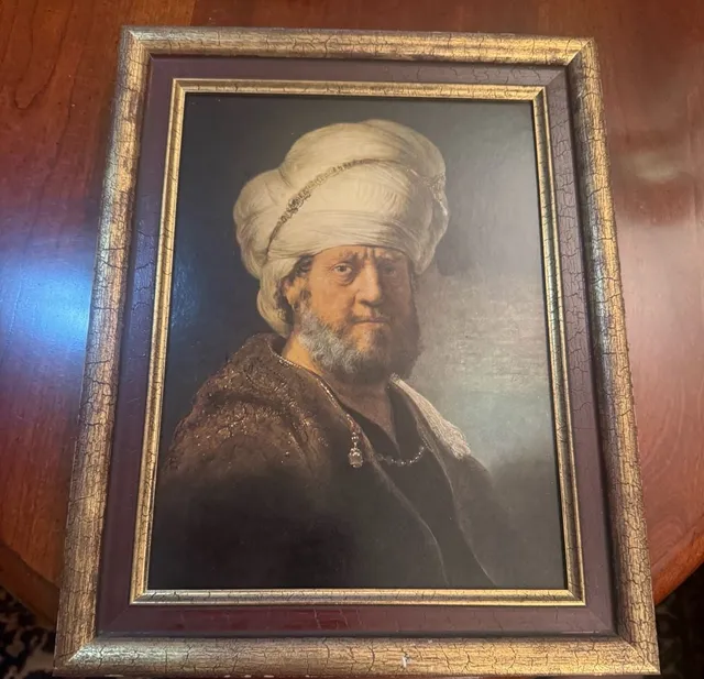 Macco Framed Portrait Art Print Man in Oriental Costume