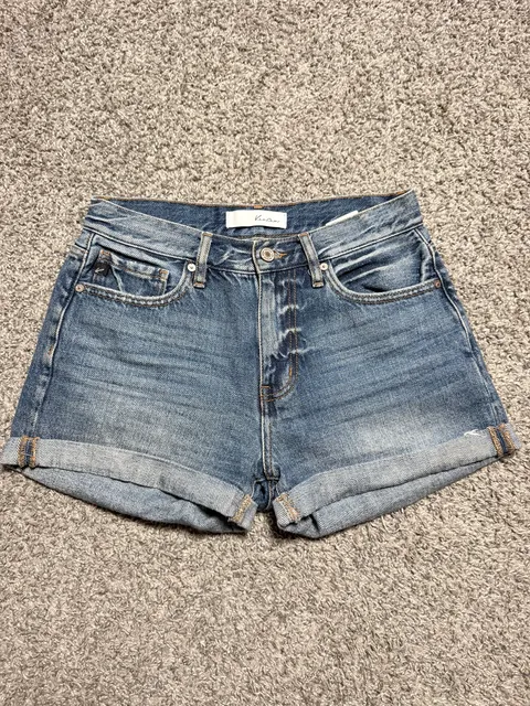 KanCan Denim Shorts Size 3/25 Blue Cuffed Denim
