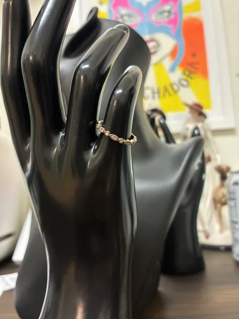 Modern 925 Sterling Silver CZ Milgrain Band Ring