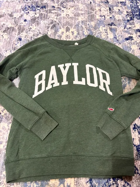 League Collegiate Wear Baylor Triblend Sweatshirt Size M Green