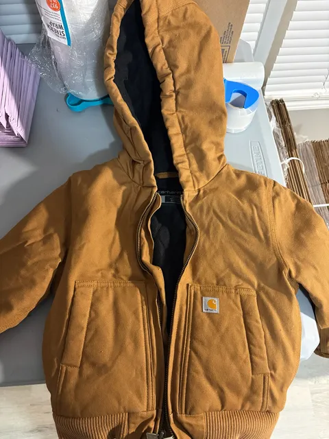 Carhartt Hooded Active Jacket Size 3T Brown Duck Canvas