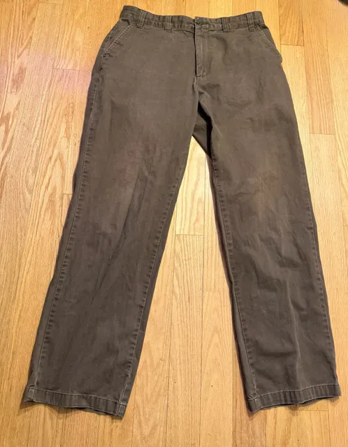 Vintage Duck Head Flat Front Pants Size 36x34 Brown Cotton Chinos