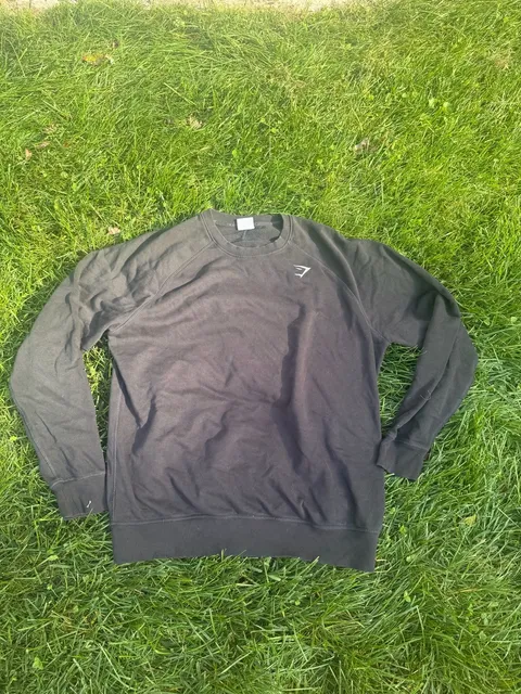 Gymshark Sweatshirt Size XXL Black Pullover Crewneck Logo Athletic