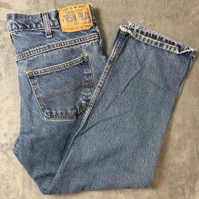 Vintage Prison Blues Carpenter Jeans Mens 34x30 Blue Denim Workwear USA Made