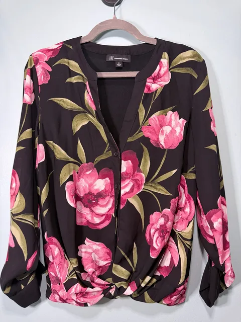 INC International Concepts Floral Blouse Size M