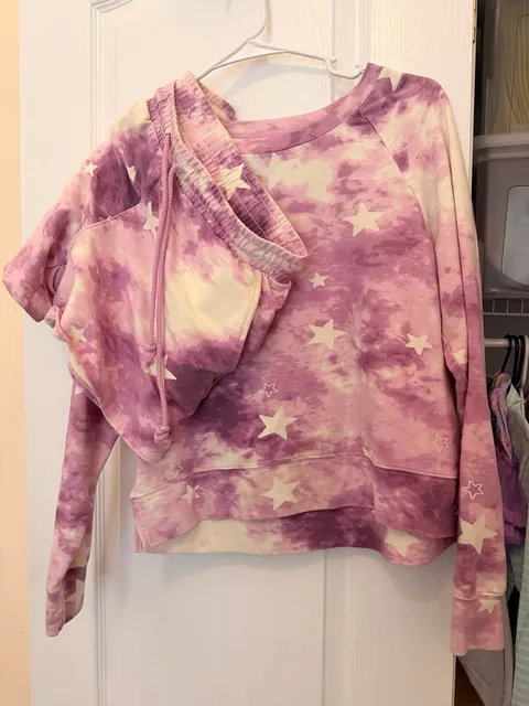 Wildfox Sweatshirt And Shorts Set Size S Purple Tie Dye Star