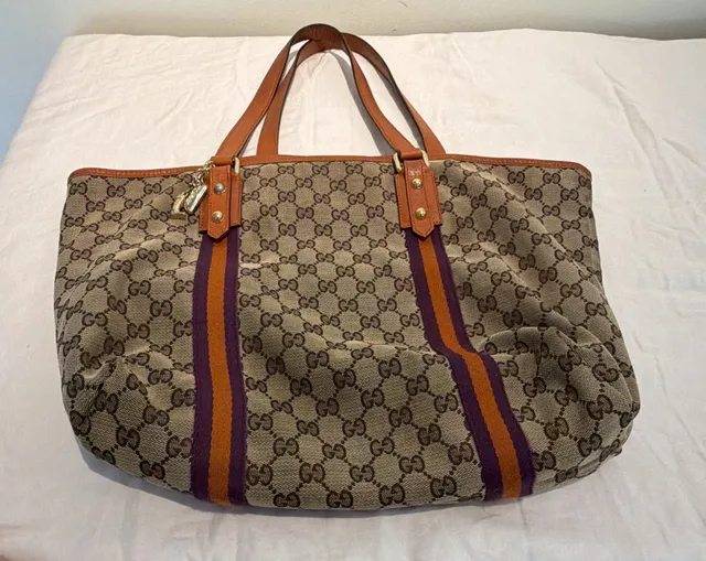 Gucci GG Canvas Web Tote Bag