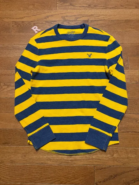 American Eagle Outfitters Heritage Thermal Size M Striped Long Sleeve Shirt