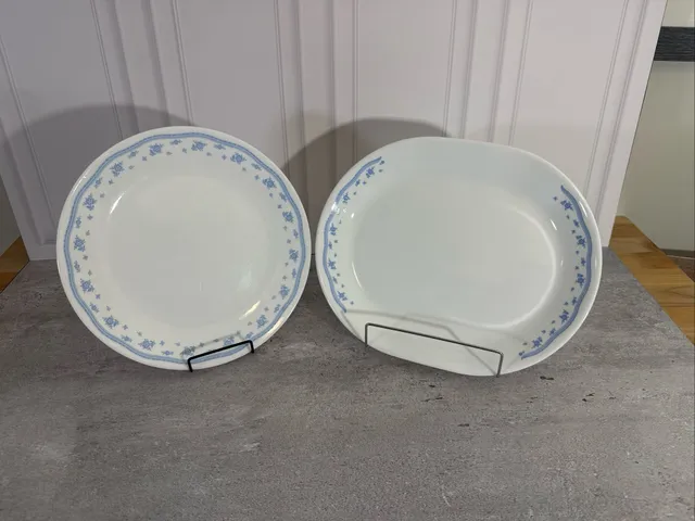 Corelle Morning Blue Serving Platter And Dinner Plate