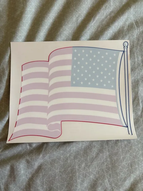 American Flag Window Cling Decal