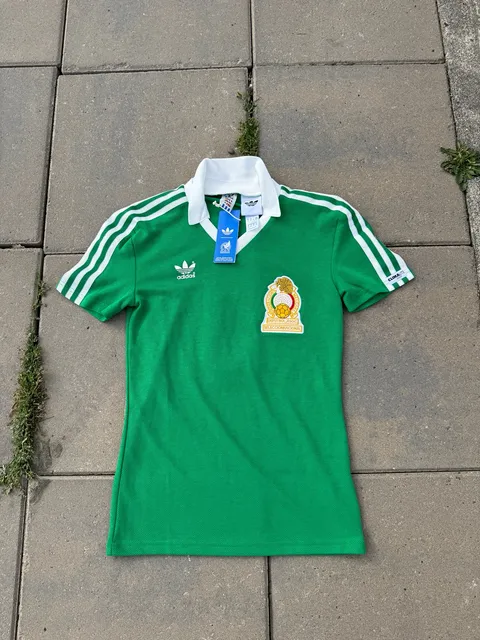 Adidas Mexico Home Jersey 1986 Size S Green